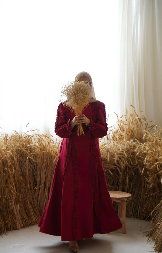 Robe Layla 100 % coton - Bordeaux